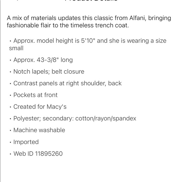 NWT 2XL plus size Alfani lapel trench coat butterscotch designer coat fall - Picture 8 of 8
